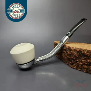 Falcon Classic Bent w/ MBSD Meerschaum Rhodesian Block Meerschaum Bowl Pipe, New