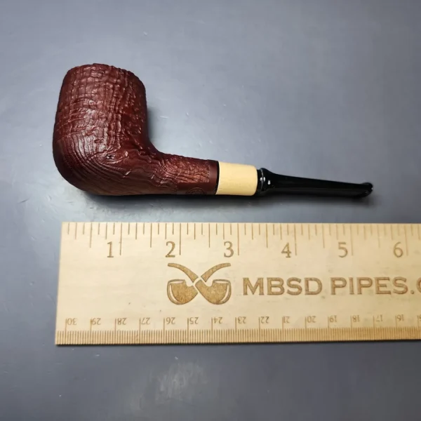 MBSD Briars by Piero Vitale Red Sandblasted Billiard w/ Boxwood Briar Pipe, New - Image 9