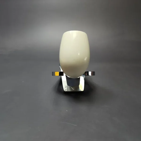 Smooth Bent Billiard w/ Blue Stem & Case Estate Block Meerschaum Pipe, Unsmoked - Image 4