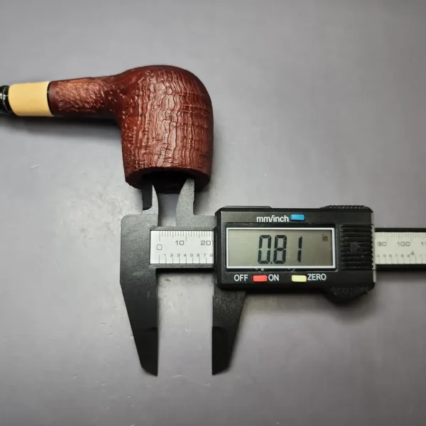 MBSD Briars by Piero Vitale Red Sandblasted Billiard w/ Boxwood Briar Pipe, New - Image 10