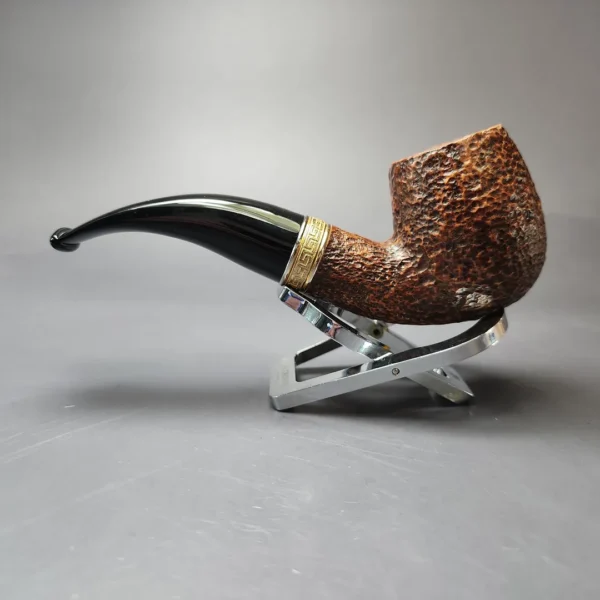 Savinelli Tevere 616 KS Rusticated Bent Billiard Estate Briar Pipe, Italian Estates, 6mm - Image 8