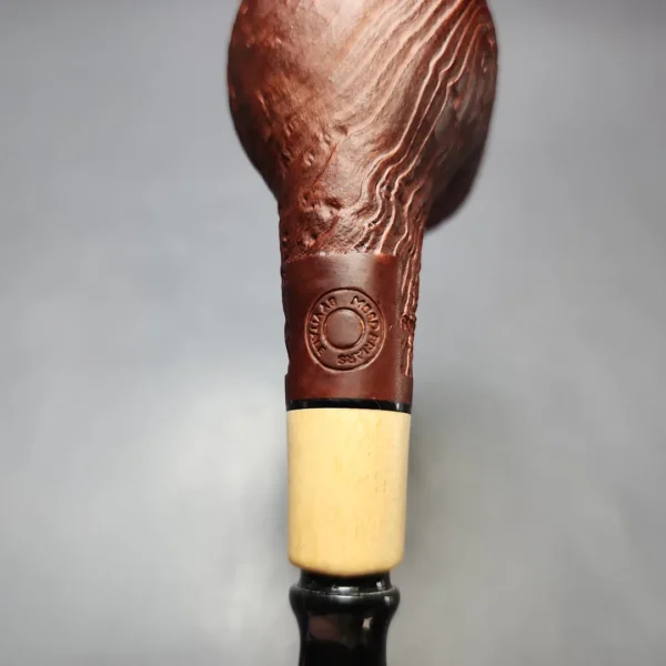 MBSD Briars by Piero Vitale Red Sandblasted Billiard w/ Boxwood Briar Pipe, New - Image 11
