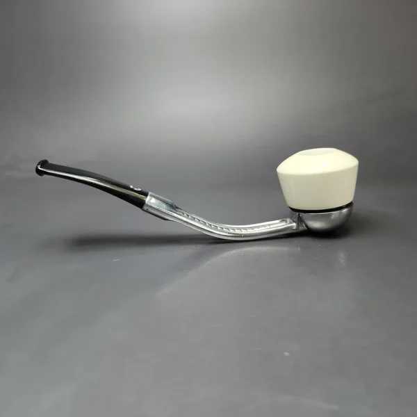 Falcon Classic Bent w/ MBSD Meerschaum Rhodesian Block Meerschaum Bowl Pipe, New - Image 8