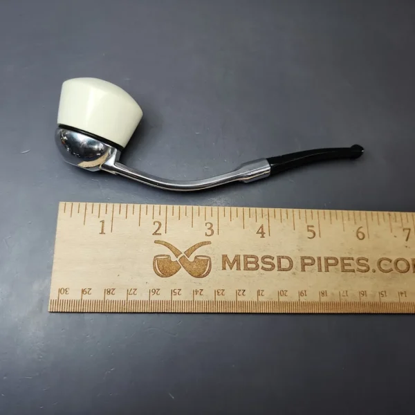 Falcon Classic Bent w/ MBSD Meerschaum Rhodesian Block Meerschaum Bowl Pipe, New - Image 9