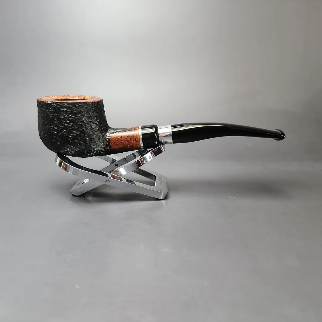 Molina 1 Partially Rusticated Pot Estate Briar Pipe, Unsmoked, 9mm - Image 2