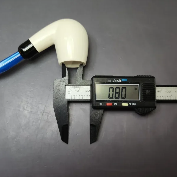 Smooth Bent Billiard w/ Blue Stem & Case Estate Block Meerschaum Pipe, Unsmoked - Image 10