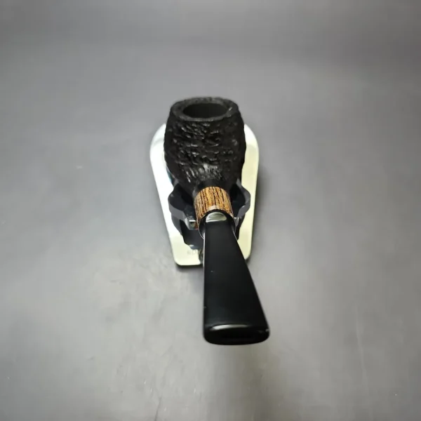 MBSD Briars by Piero Vitale Black Rusticated Author w/ Boxwood Briar Pipe, New - Image 4