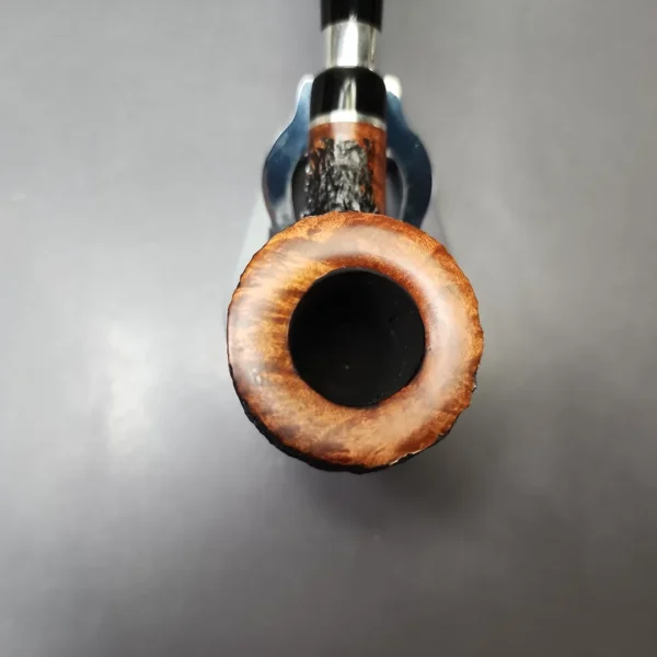 Molina 1 Partially Rusticated Pot Estate Briar Pipe, Unsmoked, 9mm - Image 4