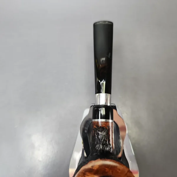 Molina 1 Partially Rusticated Pot Estate Briar Pipe, Unsmoked, 9mm - Image 5