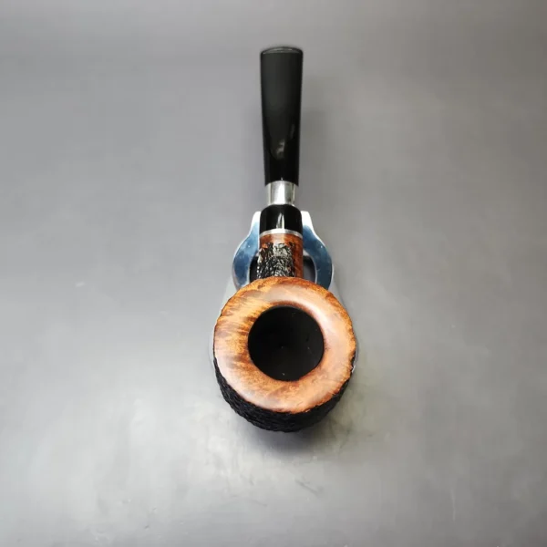 Molina 1 Partially Rusticated Pot Estate Briar Pipe, Unsmoked, 9mm - Image 6