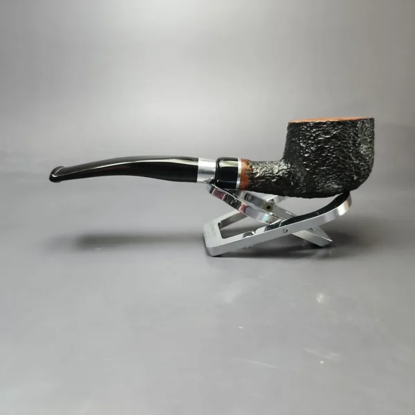 Molina 1 Partially Rusticated Pot Estate Briar Pipe, Unsmoked, 9mm - Image 7