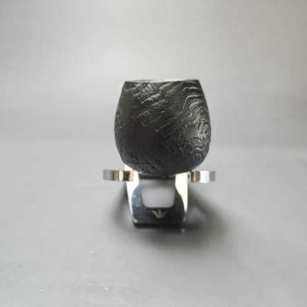 MBSD Briars by Piero Vitale Black Sandblasted Author w/ Zebrawood Briar Pipe, New - Image 3