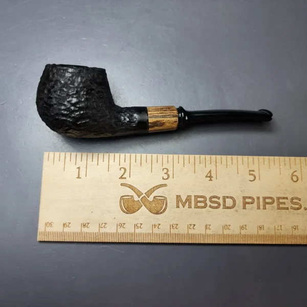MBSD Briars by Piero Vitale Black Rusticated Author w/ Boxwood Briar Pipe, New - Image 9