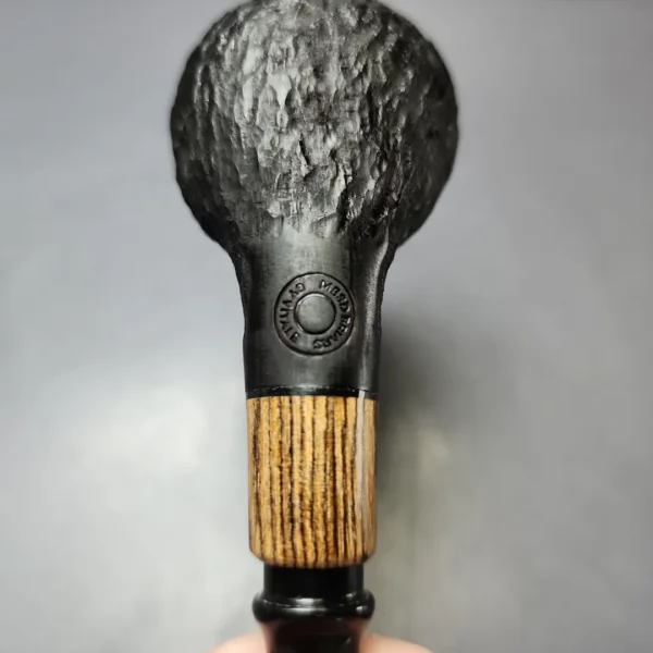 MBSD Briars by Piero Vitale Black Rusticated Author w/ Boxwood Briar Pipe, New - Image 11