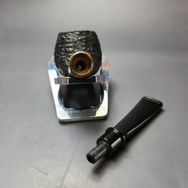 MBSD Briars by Piero Vitale Black Rusticated Author w/ Boxwood Briar Pipe, New - Image 13