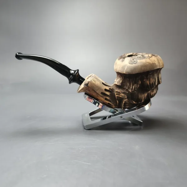 Nording Spruce Matte Partially Rusticated Freehand Estate Briar Pipe, Unsmoked - Image 8