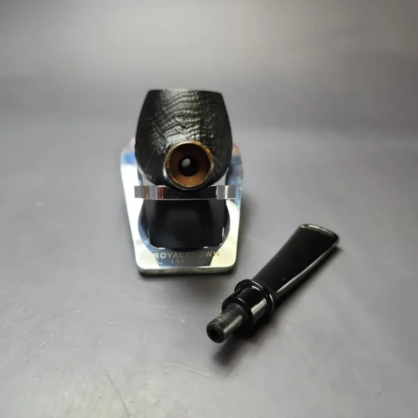 MBSD Briars by Piero Vitale Black Sandblasted Author w/ Zebrawood Briar Pipe, New - Image 12