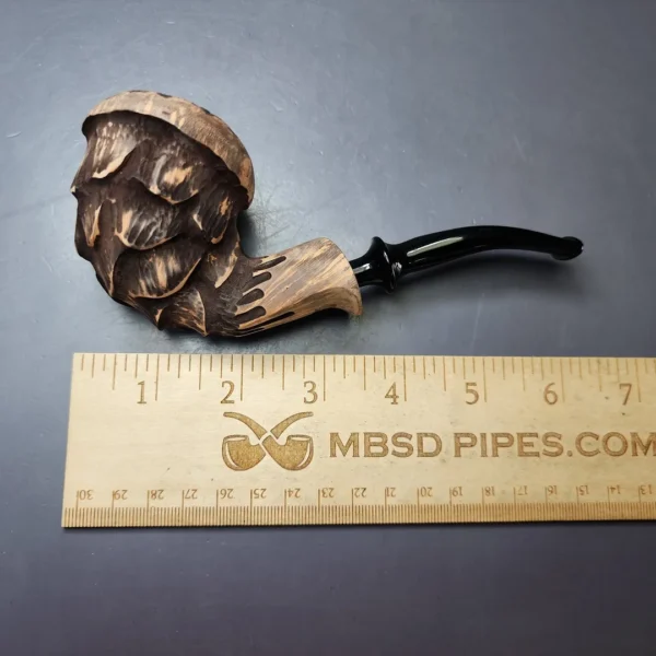 Nording Spruce Matte Partially Rusticated Freehand Estate Briar Pipe, Unsmoked - Image 9