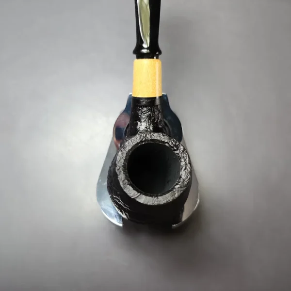 MBSD Briars by Piero Vitale Vintage Sandblasted Billiard w/ Olivewood Briar Pipe, New - Image 5