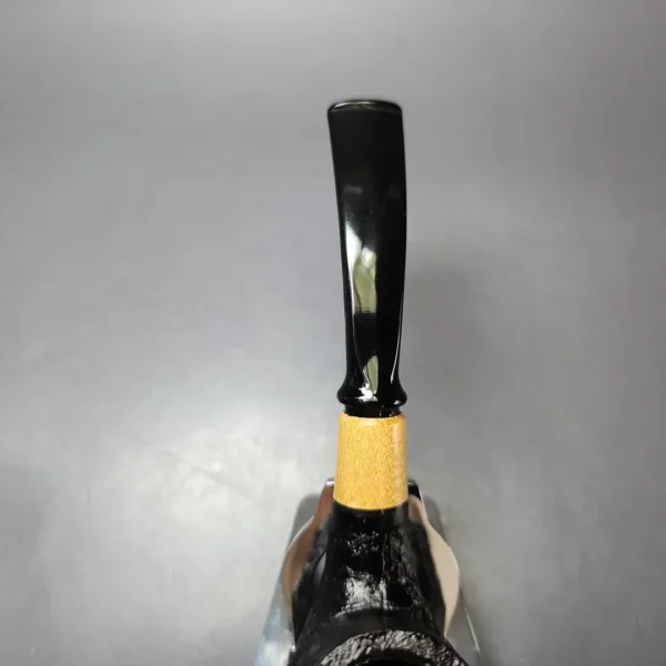 MBSD Briars by Piero Vitale Vintage Sandblasted Billiard w/ Olivewood Briar Pipe, New - Image 6