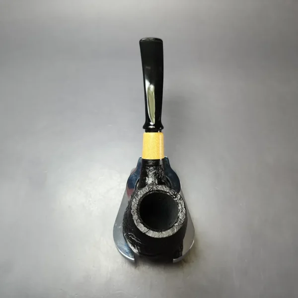 MBSD Briars by Piero Vitale Vintage Sandblasted Billiard w/ Olivewood Briar Pipe, New - Image 7