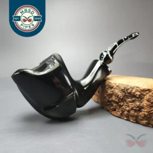 Nording Black Smooth Freehand Estate Briar Pipe, Unsmoked