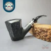 Aldo Velani Firmata Sabbiata Sandblasted Panel Dublin w/ Silver Estate Briar Pipe, Italian Estates