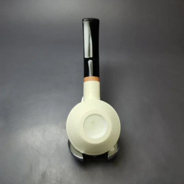 MBSD Meerschaum Deluxe Smooth Squat Rhodesian Block Meerschaum Pipe, New - Image 6