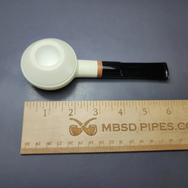 MBSD Meerschaum Deluxe Smooth Squat Rhodesian Block Meerschaum Pipe, New - Image 8