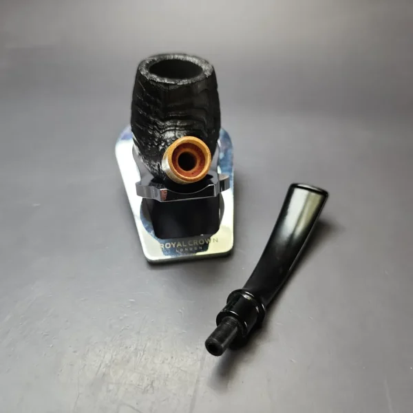 MBSD Briars by Piero Vitale Vintage Sandblasted Billiard w/ Olivewood Briar Pipe, New - Image 12