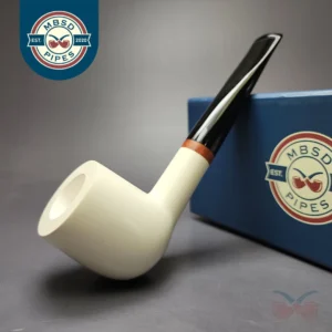 MBSD Meerschaum Deluxe Smooth Large Billiard Block Meerschaum Pipe, New