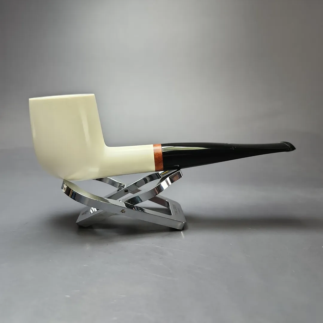 MBSD Meerschaum Deluxe Smooth Large Billiard Block Meerschaum Pipe, New - Image 2