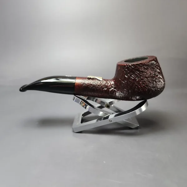 Savinelli Dante Sandblasted Diplomat w/ Silver Estate Briar Pipe, Unsmoked, 9mm - Image 7