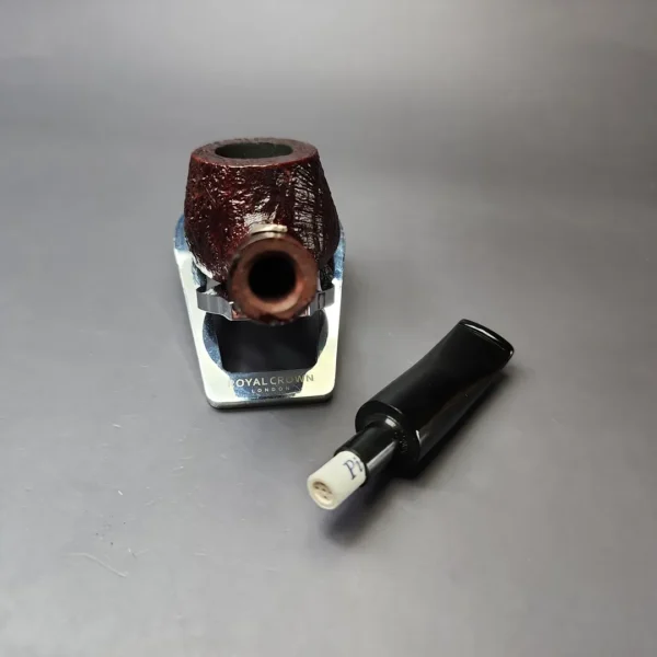 Savinelli Dante Sandblasted Diplomat w/ Silver Estate Briar Pipe, Unsmoked, 9mm - Image 11