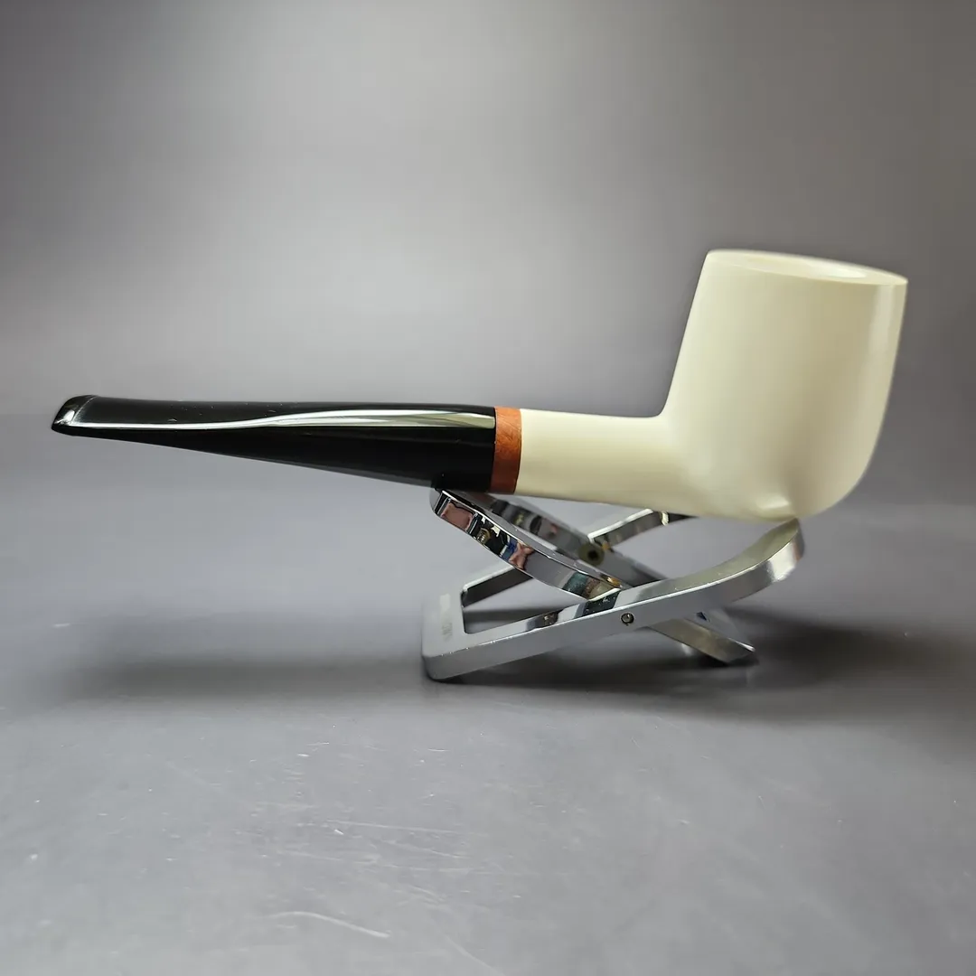 MBSD Meerschaum Deluxe Smooth Large Billiard Block Meerschaum Pipe, New - Image 8