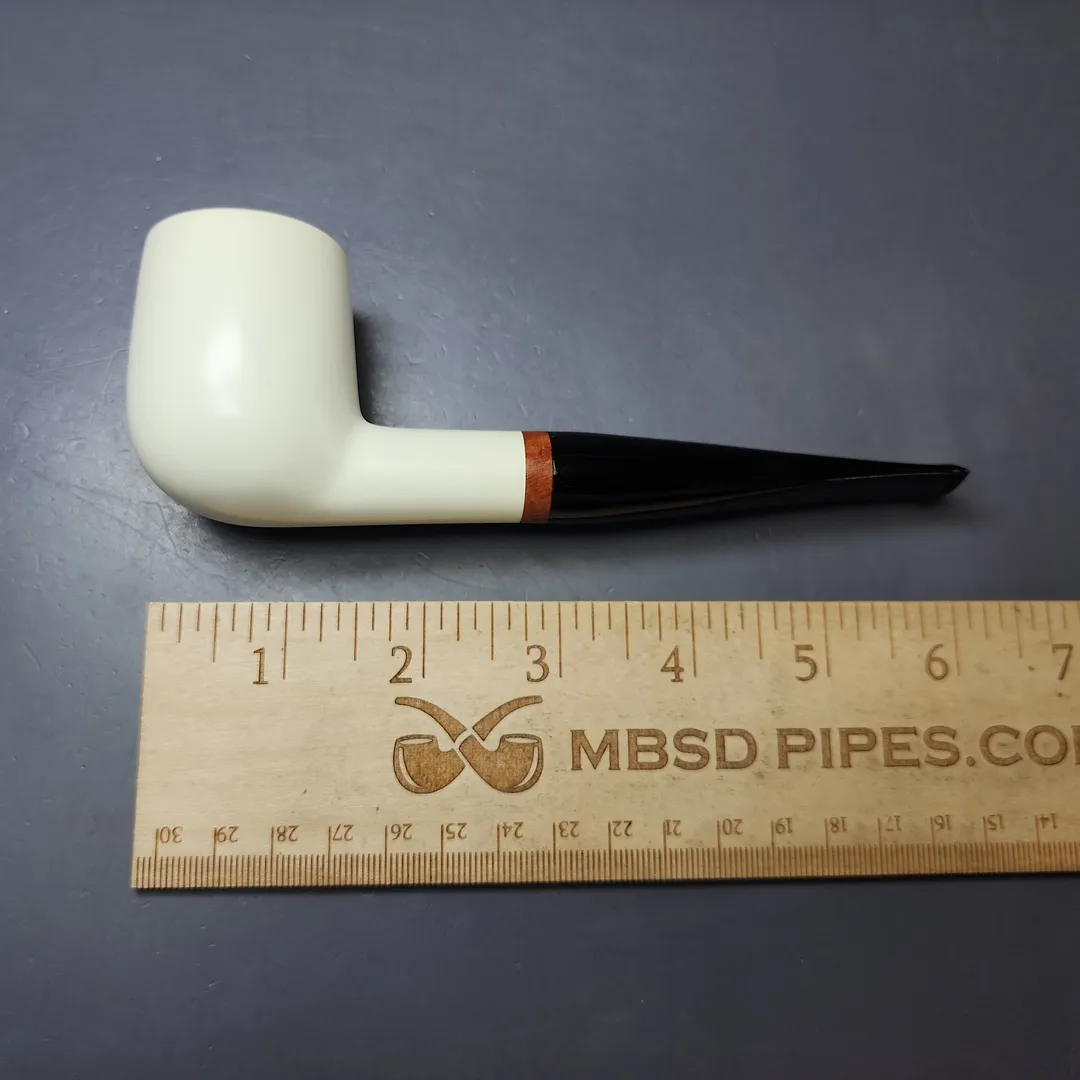 MBSD Meerschaum Deluxe Smooth Large Billiard Block Meerschaum Pipe, New - Image 9