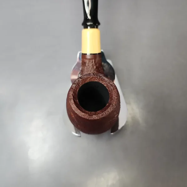 MBSD Briars by Piero Vitale Vintage Sandblasted Brandy w/ Boxwood Briar Pipe, New - Image 4