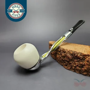 Falcon Shillelagh Green w/ MBSD Meerschaum Apple Block Meerschaum Bowl Pipe, New