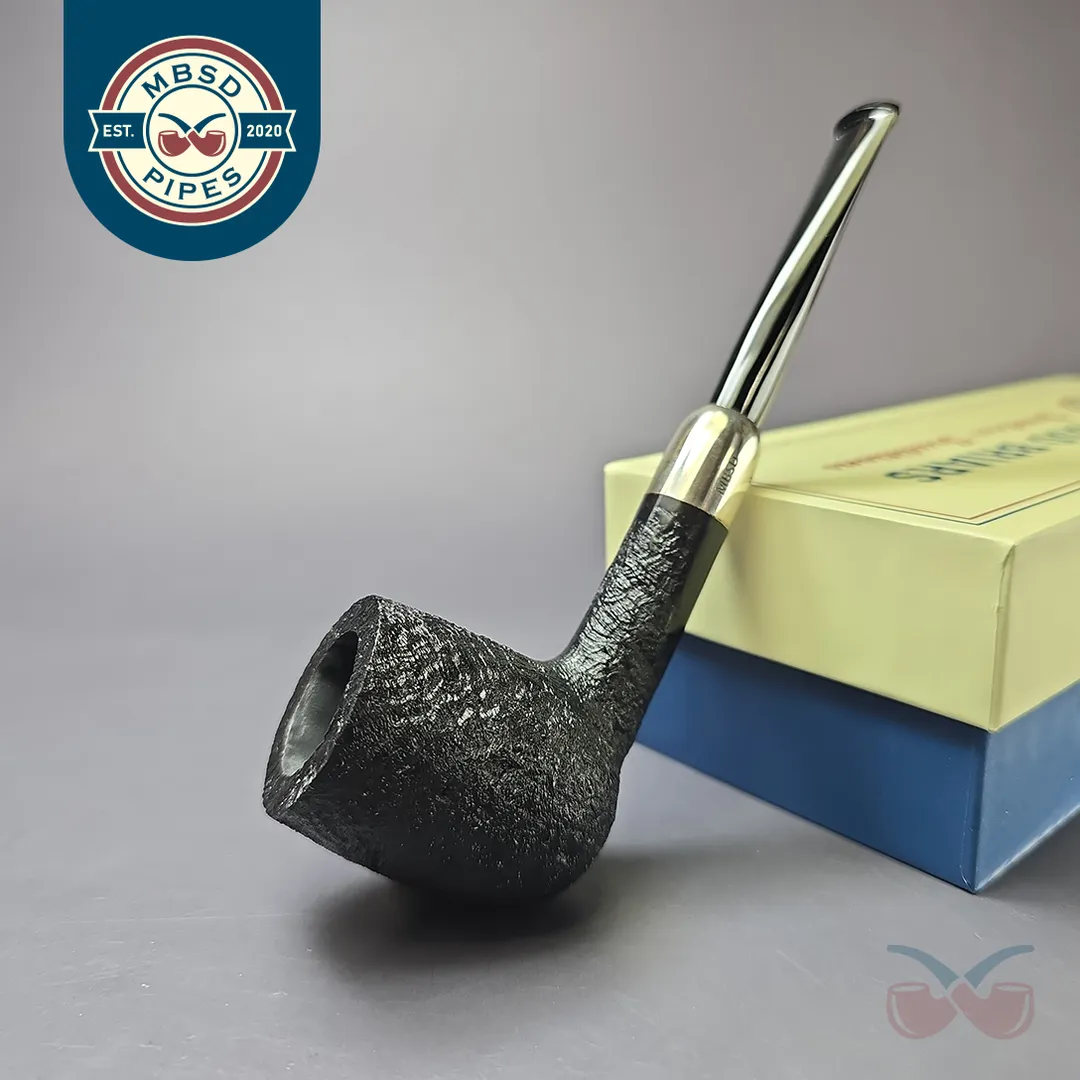 MBSD Briars Timeless Traditions 1 Sandblasted Billiard w/ Silver Handmade Briar Pipe, New