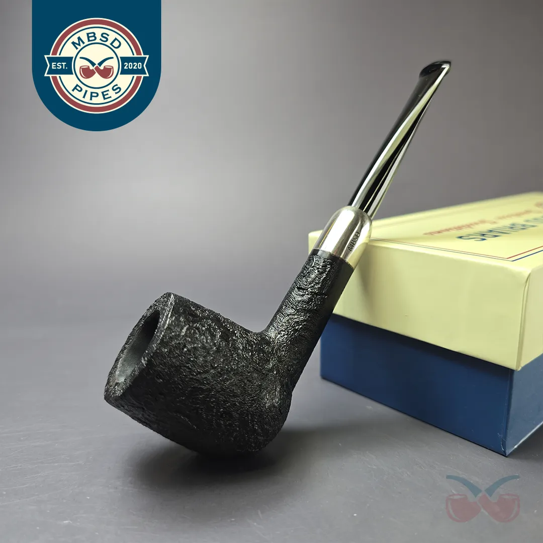 MBSD Briars Timeless Traditions 1 Sandblasted Billiard w/ Silver Handmade Briar Pipe, New