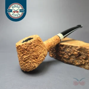 Pipe Tristan "Shape 55" Rusticated Pot w/ Horn Handmade Briar Pipe, New