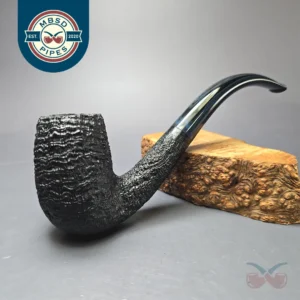 Pipe Tristan Sandblasted LC Bent Billiard w/ Blue Cumberland Handmade Briar Pipe, New