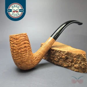Pipe Tristan Sandblasted "Tanshell" LC Bent Billiard Handmade Briar Pipe, New