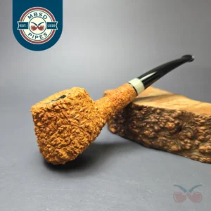 Pipe Tristan "Shape 55" Rusticated Pot w/ Horn Handmade Briar Pipe, New