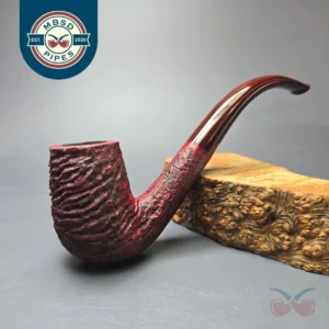 Pipe Tristan Contrast Sandblasted LC Bent Billiard w/ Cumberland Briar Pipe, New