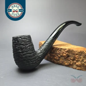 Pipe Tristan Sandblasted "Shell" LC Bent Billiard Handmade Briar Pipe, New