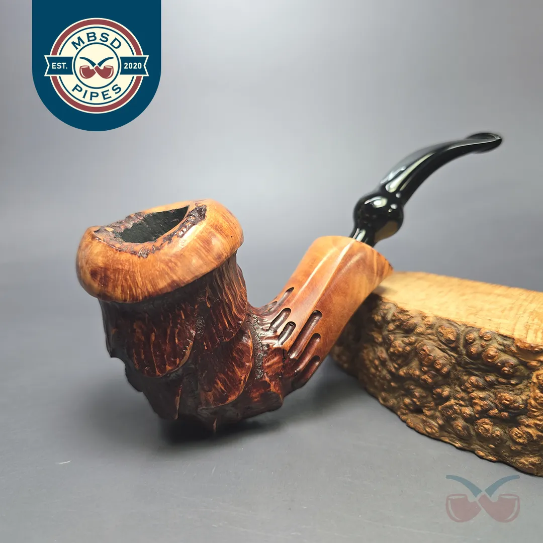 Nording Spruce Cone Partially Rusticated Freehand Estate Briar Pipe, Unsmoked