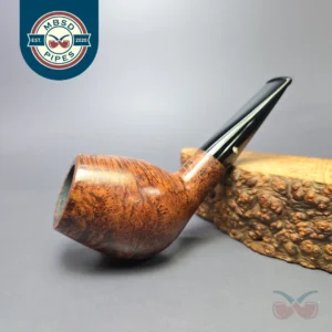 Moonshine MS03 Dark Smooth Deviled Egg Anse w/ Black Stem Briar Pipe, New