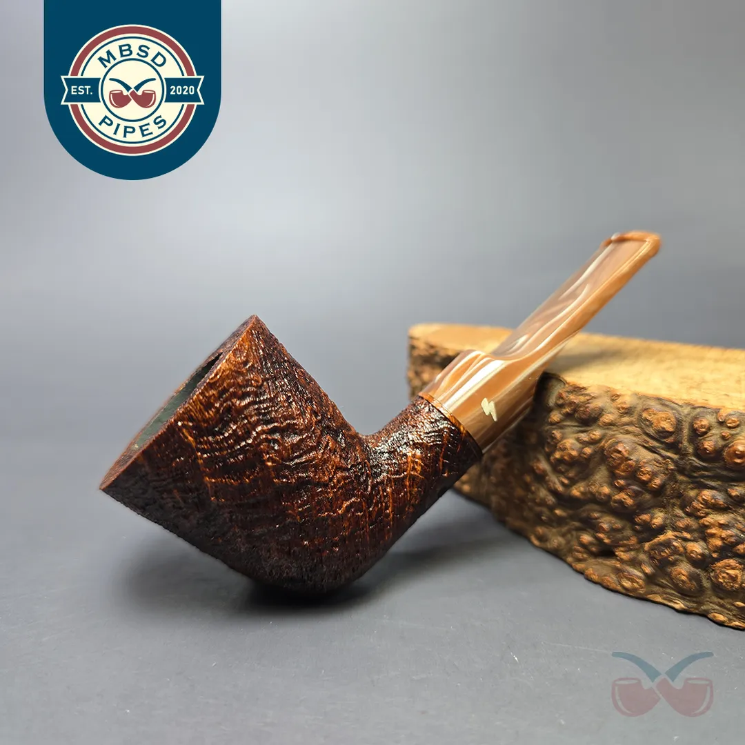 Moonshine MS04 Sandblasted Stublin Dublin w/ Coffee Stem Briar Pipe, New