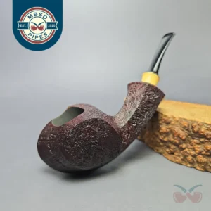 Madao 3000 Sandblasted Swimming Blowfish w/ Boxwood Handmade Briar Pipe, New